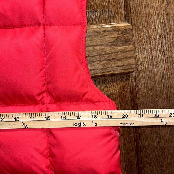 Land's End Women's Small Nylon Goose Down Red Puffer Vest Jacket Lightweight - Picture 4 of 6